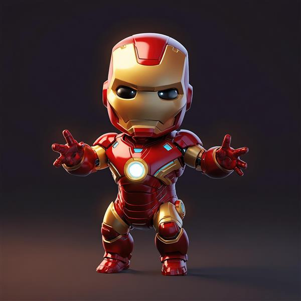 عکس آیرون من چابی با نور ری‌اکتور سفید و حالت آماده حمله