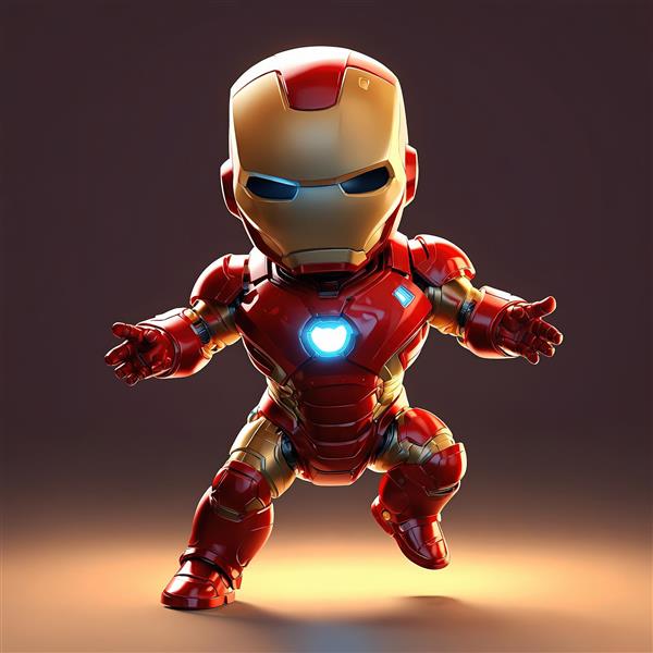 عکس آیرون من چابی در حالت پرواز یا حمله با نورپردازی دراماتیک