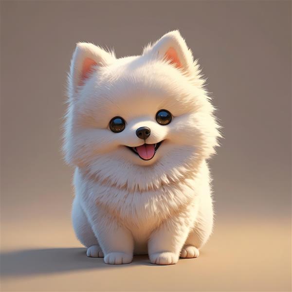 توله سگ دالمیشن کارتونی شاد با یقه نارنجی و پلاک قلبی