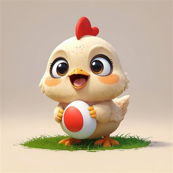 دانلود طرح جوجه کارتونی با تخم مرغ بزرگ عید پاک، مناسب طراحی بنر