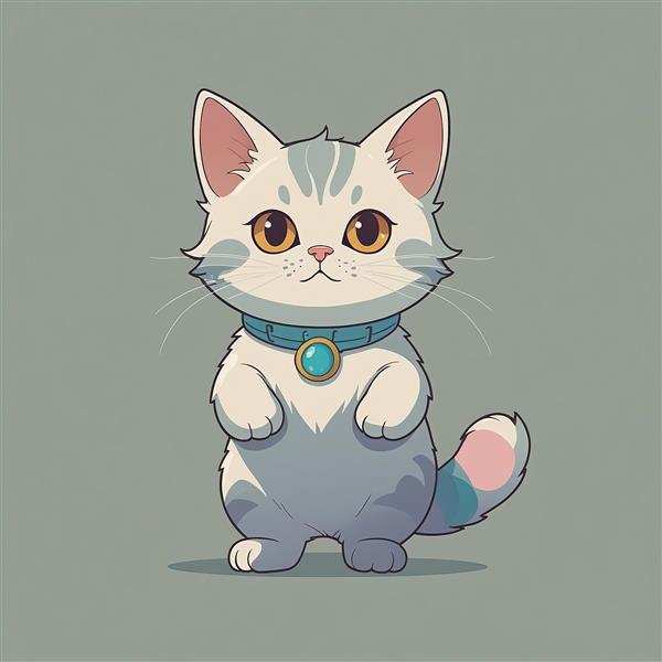 دانلود طرح گرافیکی گربه کیوت نارنجی و سفید برای تابلو دکوراتیو اتاق کودک