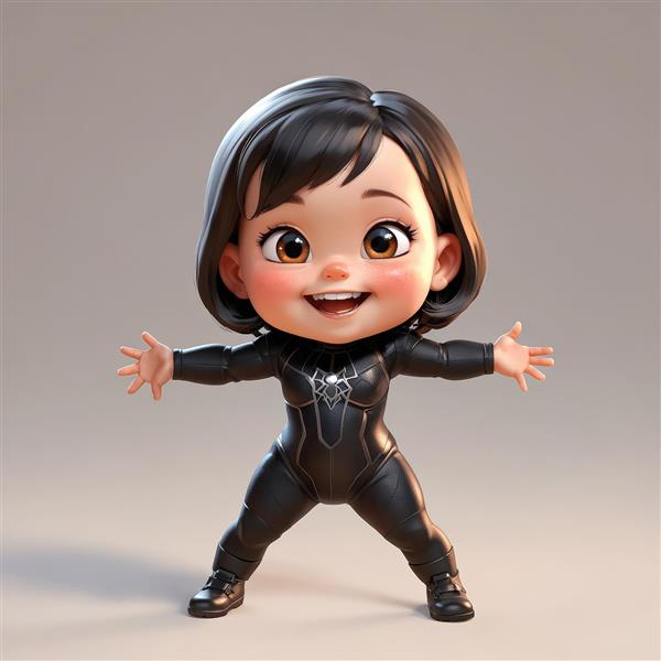 فیگور فانتزی دختر با لباس پلنگ سیاه برای دکور اتاق کودک