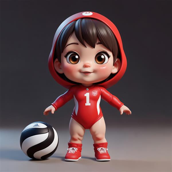 نوزاد کارتونی خندان با کلاه آبی خفاشی و شورت مایو در ساحل آفتابی