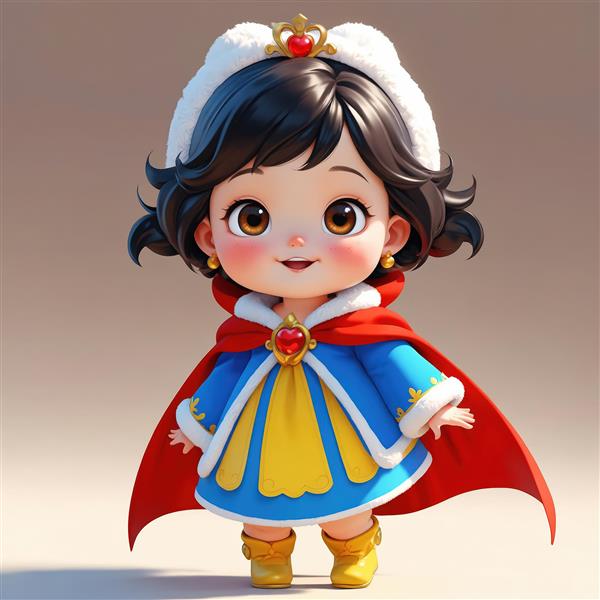 دانلود عکس استوک عروسک دختر با کلاه پشمی و شنل قرمز سفید برفی