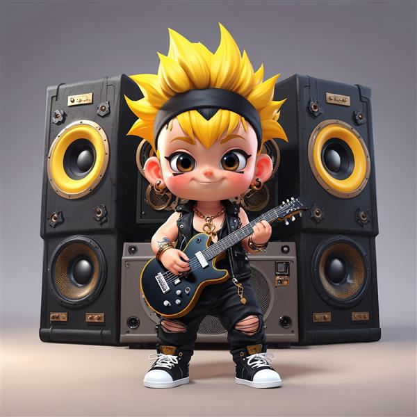 تصویر باکیفیت عروسک پرنسس بلوند در نور نئون و پس‌زمینه فرش پشمی صورتی، طرح دکوراتیو لوکس