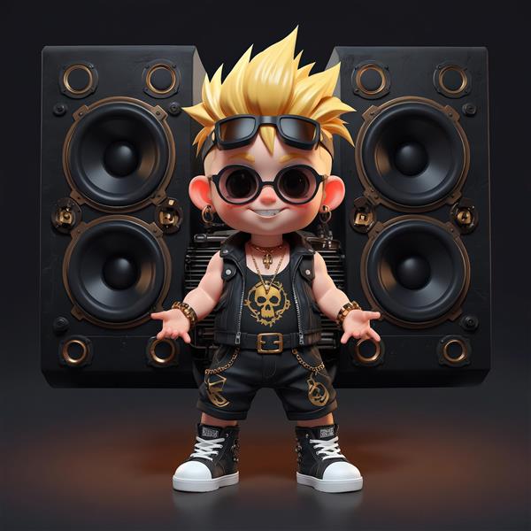 عروسک شاهزاده خانم بلوند با تاج طلایی بزرگ، مناسب چاپ پوستر اتاق کودک و تم تولد