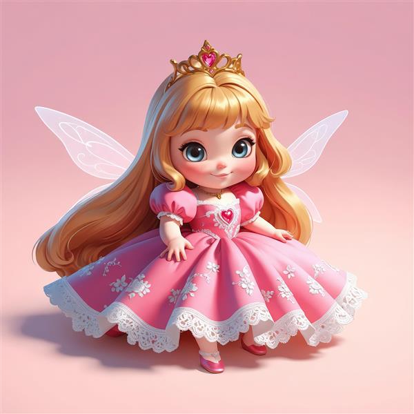 دانلود عکس پرنسس فرشته زیبا با بال‌های جادویی برای اتاق کودک