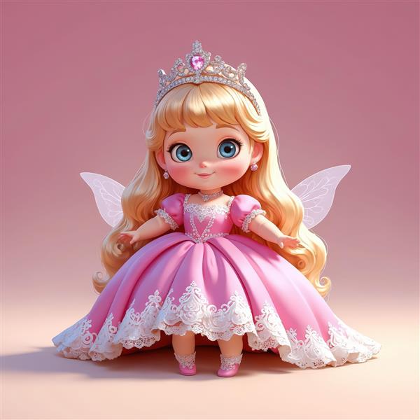 عکس باکیفیت پرنسس فرشته با بال شفاف برای تابلو دکوراتیو