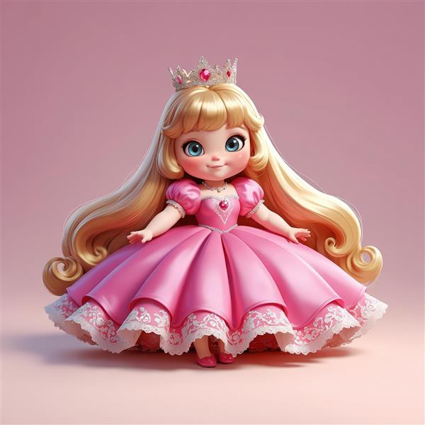 عکس شخصیت سه بعدی پرنسس فانتزی با چشم‌های درشت برای چاپ