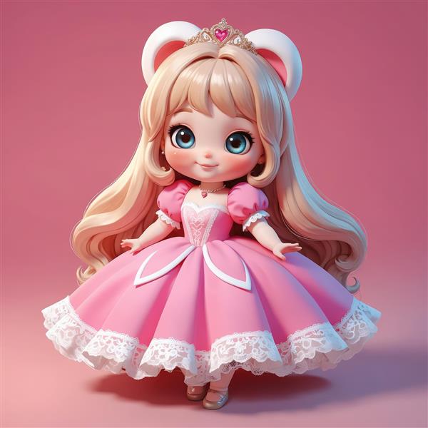 عکس طرح فانتزی پرنسس دختر با گوش‌های عروسکی برای اتاق کودک