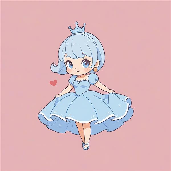 پرنسس دیزنی (سیندرلا) لباس آبی عروسکی تصویر کارتونی باکیفیت برای پوستر و تابلو