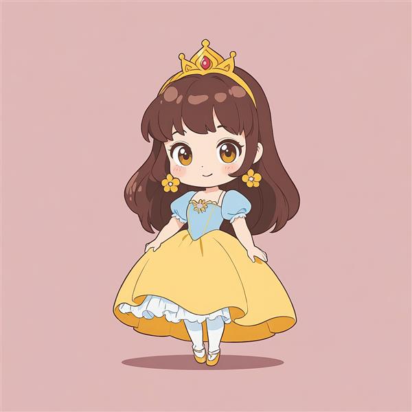 وکتور پرنسس بل در انیمیشن دیو و دلبر با گوشواره‌های گل و لباس رقص