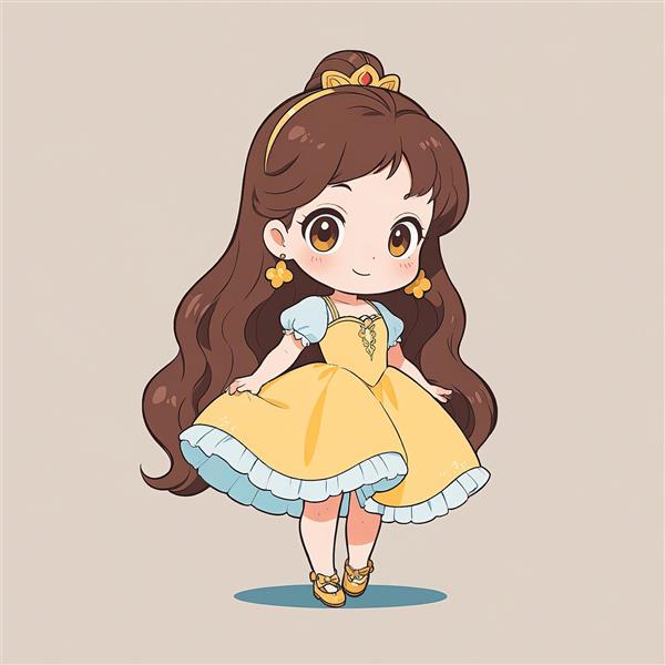 طرح لایه باز پرنسس بل در انیمیشن دیو و دلبر با لباس رقص – مناسب چاپ پوستر