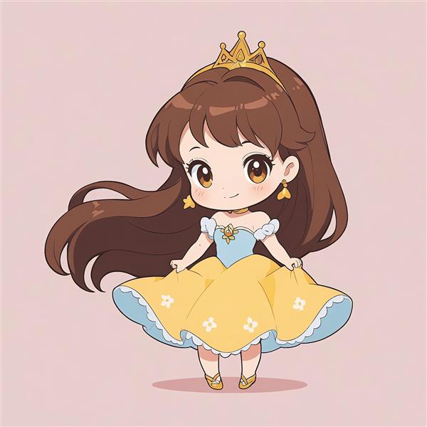 وکتور چیبی پرنسس بل در انیمیشن دیو و دلبر با تاج طلایی – طرح تابلو دکوراتیو