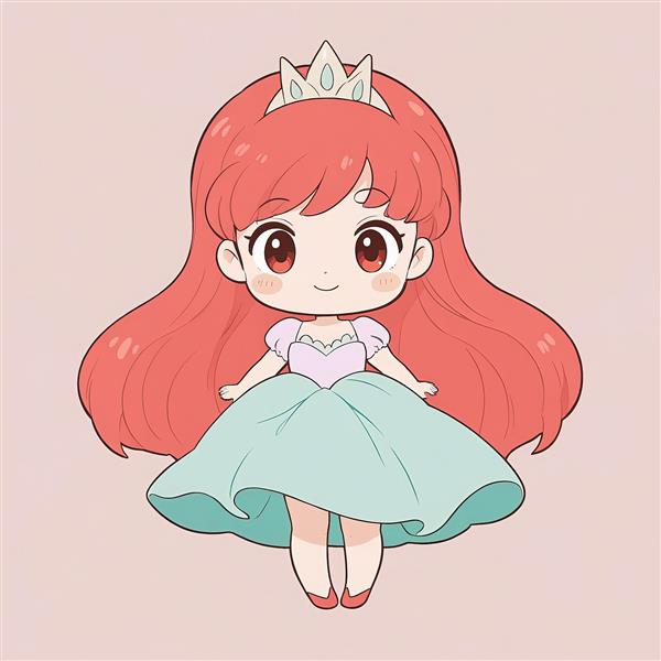 طرح گرافیکی پرنسس آریل با لباس قلبی و تاج زیبا برای چاپ روی ماگ و تابلو