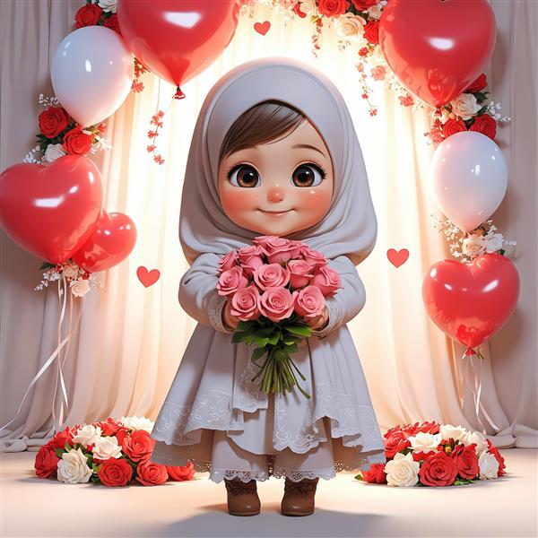 طرح سه‌بعدی دختر محجبه یاسی در حال مطالعه یا عبادت روی مت یوگا