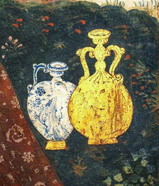 نقاشی ظروف طلاکاری شده و کاشی‌کاری در نگارگری مینیاتور چهلستون