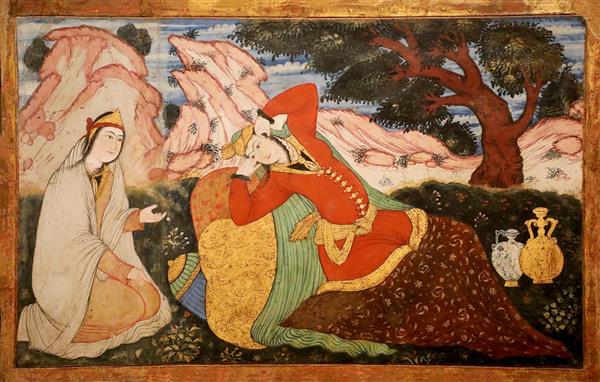 نگارگری عاشقانه چهلستون اصفهان – صحنه عشاق و محفل