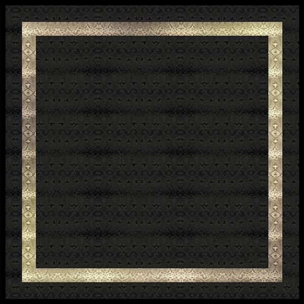 طرح مشکی ساده بافت‌دار و حاشیه پتینه طلایی لوکس مناسب شال و تابلو