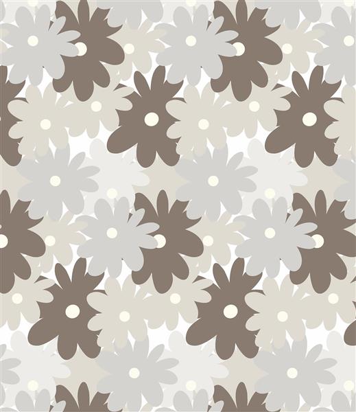 پترن گل مینای لایه‌لایه انتزاعی با پالت رنگ خنثی و کرم الگوی تکرار شونده مدرن و مینیمال با گل‌های مات