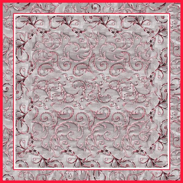 طرح روسری داماسک کلاسیک طلایی و قرمز (الگوی سلطنتی و گرم)