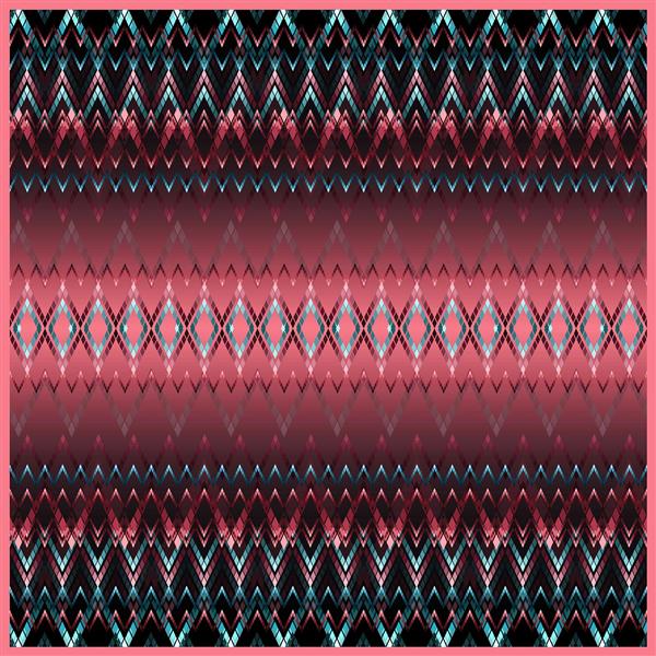 طرح روسری بوهو/قبیله‌ای صورتی فوشیا (الگوی زیگزاگی نئونی)