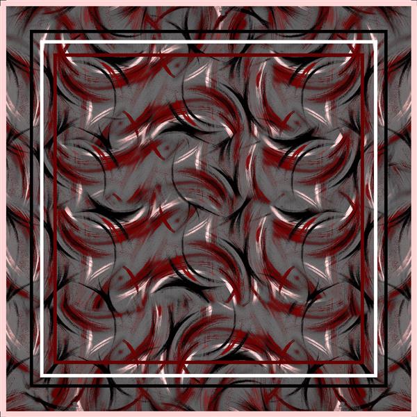 پترن گردباد هنری با خطوط سرخابی و مشکی روی زمینه خاکستری دودی (طرح شال و روسری لوکس و دکوراسیون)