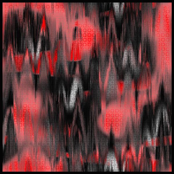 طرح دکوراتیو با کیفیت بالا برای کوسن و شال؛ بافت انتزاعی پیکسل‌موج به رنگ قرمز و مشکی
