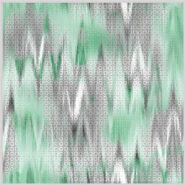 تصویر اورجینال برای چاپ روسری؛ طرح انتزاعی دیجیتال با موج و بافت‌های سبزآبی و سفید