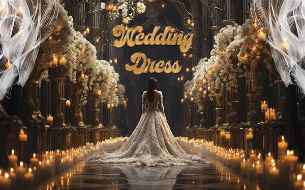 عکس لباس عروس در تالار مجلل با گل و شمع | استوک مزون عروسعکس لباس عروس در تالار مجلل با گل و شمع | استوک مزون عروس