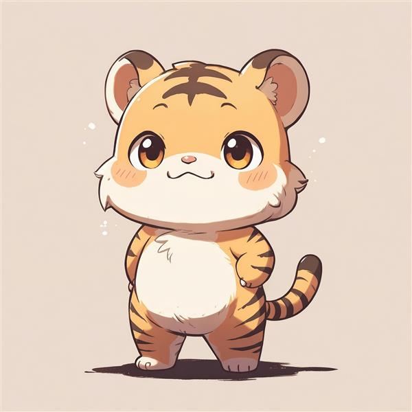 پوستر بچه‌ببر کارتونی با چشمان درشت و معصوم، طرح اورجینال برای تابلو و دکوراسیون مدرن