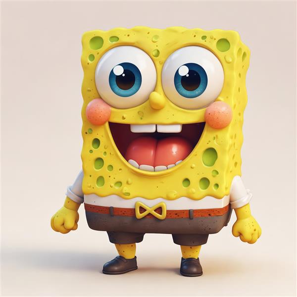 طرح باکیفیت باب اسفنجی با خنده برای چاپ