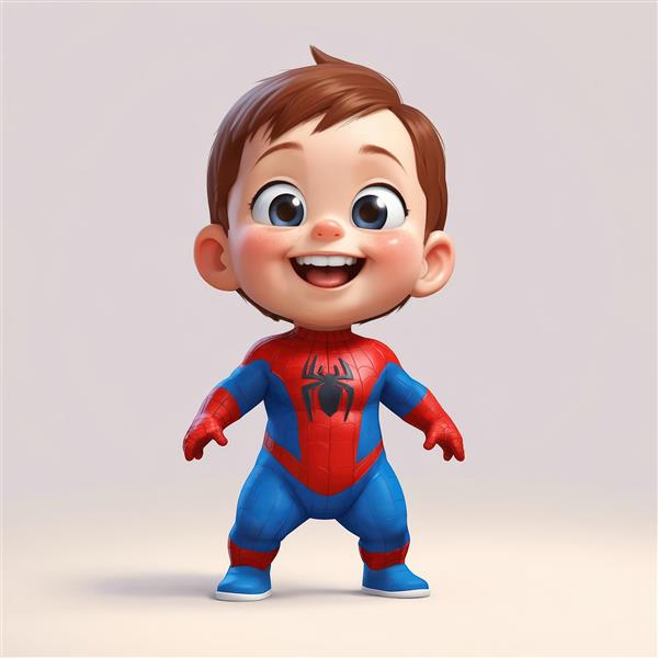 پوستر کودک اسپایدرمن، خندان و جذاب، مناسب چاپ باکیفیت عریض