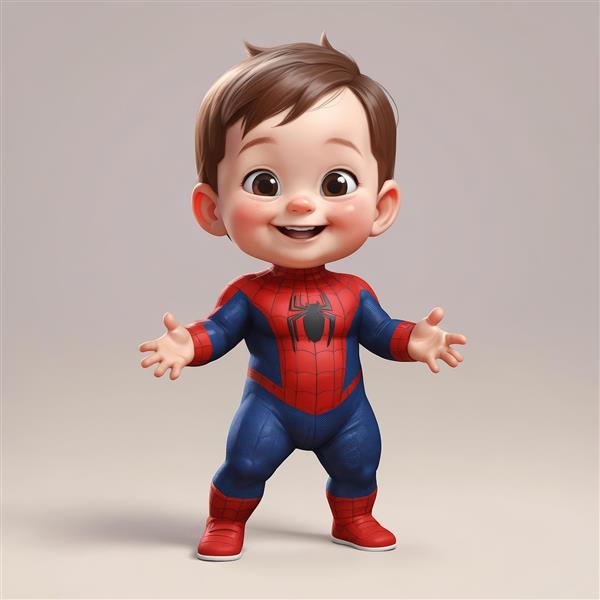 تصویر کودک خندان اسپایدرمن مناسب چاپ روی بوم و محصولات دکوراتیو