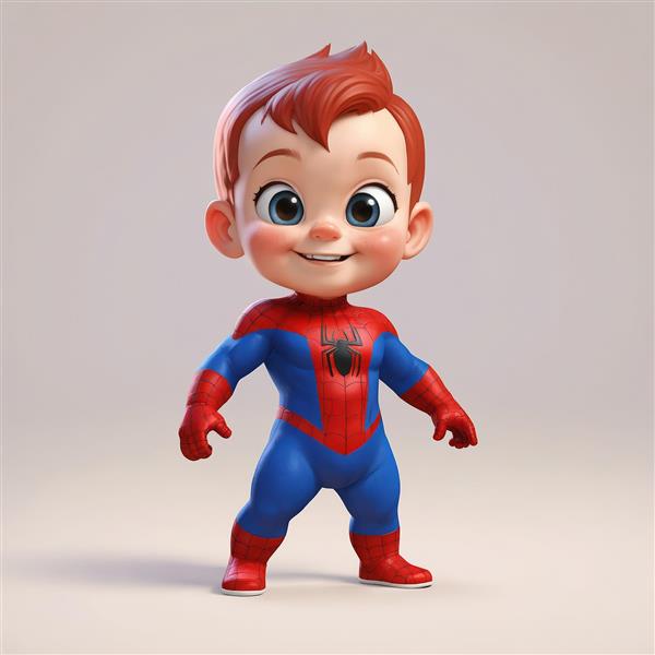 تصویر باکیفیت کودک بامزه شبیه اسپایدرمن برای چاپ و پوستر دیواری