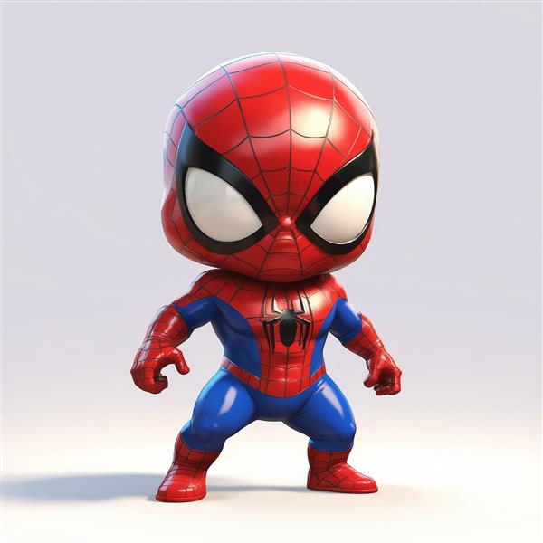 پوستر باکیفیت مرد عنکبوتی کلاسیک با رندر براق و ژست پرانرژی برای تابلو اتاق بازی