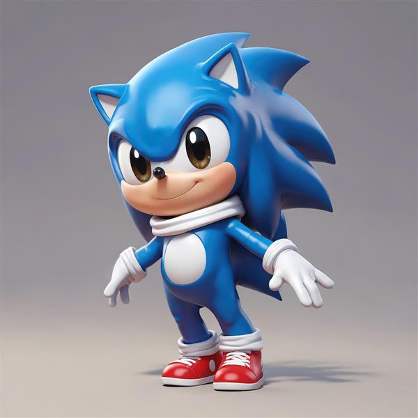 تابلو دکوراتیو سونیک جوجه‌تیغی مینیاتوری با رندر سه‌بعدی و کیفیت بالا برای اتاق کودک