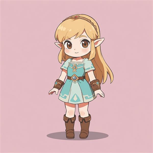 شخصیت لینگ در لباس پرنسس زلدا چیبی مناسب چاپ روی محصولات فانتزی