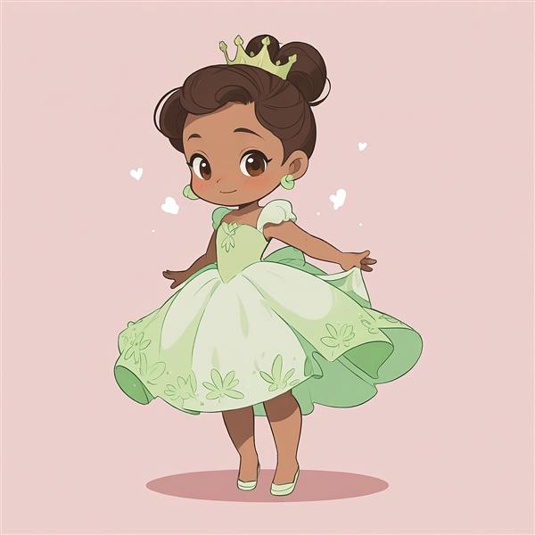 تیانا دیزنی در لباس مجلسی سبز برای چاپ تابلو