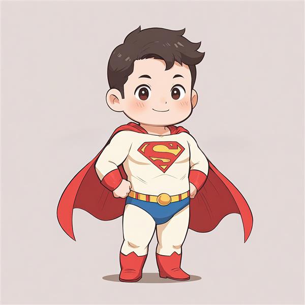 سوپرمن کلاسیک (پیراهن سفید) با دست به کمر، طرح دکوراتیو خاص