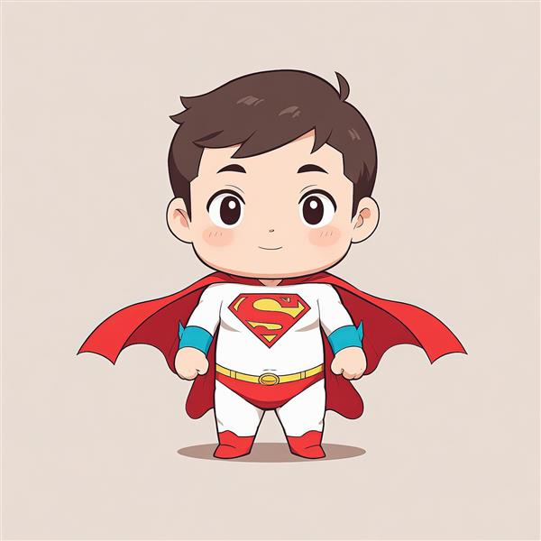 سوپرمن کلاسیک (پیراهن سفید) در حالت ایستاده، طرح مینیمال جذاب