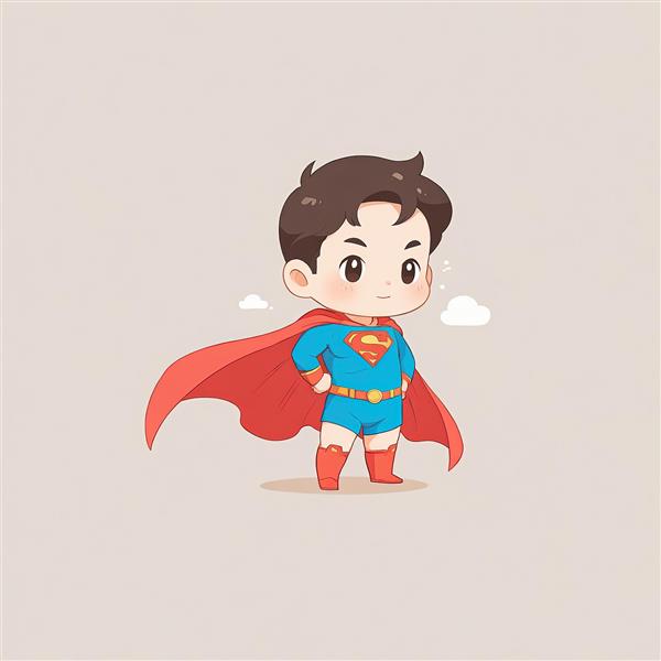 سوپرمن دست به کمر و لبخند ملایم، طرح دکوراتیو اتاق کودک