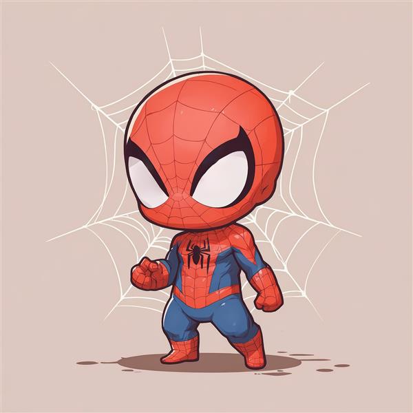 مرد عنکبوتی چیبی در حالت اکشن، پوستر و تابلو اتاق نوجوان و گیمینگ
