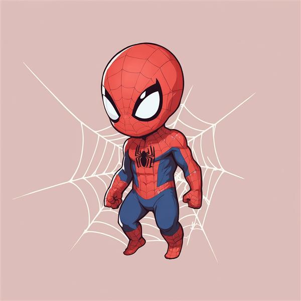 تصویر اورجینال مرد عنکبوتی چیبی در حالت اکشن (معلق)