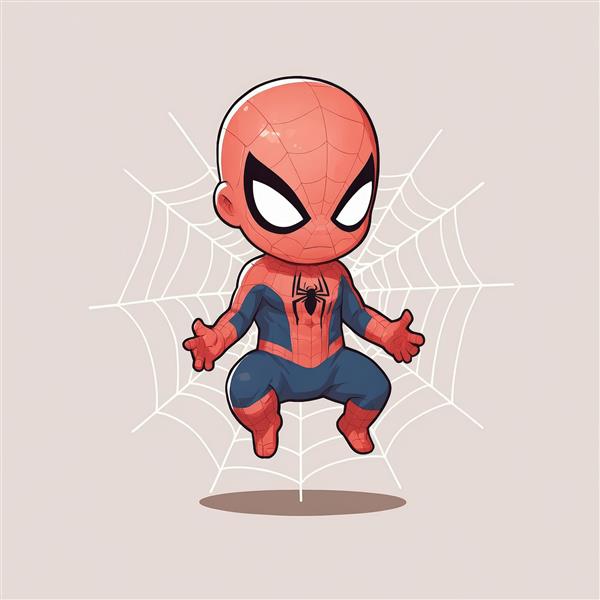 مرد عنکبوتی چیبی در حالت پرش و آویزان