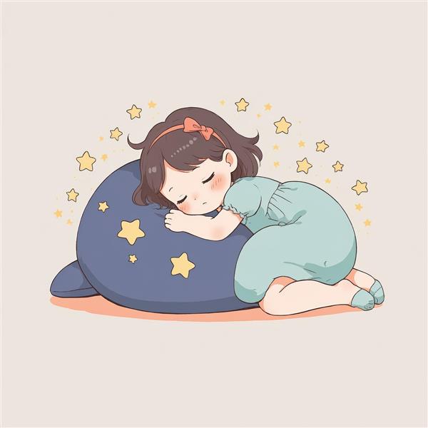 وکتور دختر کوچک در آغوش بالشت کوسه (نهنگ) آبی، طرح کودکانه و باکیفیت