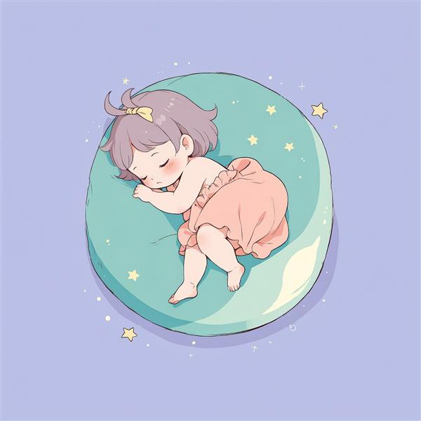 وکتور گربه سفید ناز خوابیده روی هلال ماه بزرگ، طرح اتاق کودک و پوستر