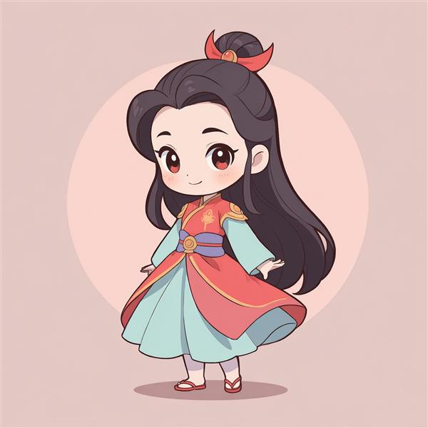 تصویر اورجینال مولان با موهای بلند و پس‌زمینه دایره‌ای برای چاپ عریض