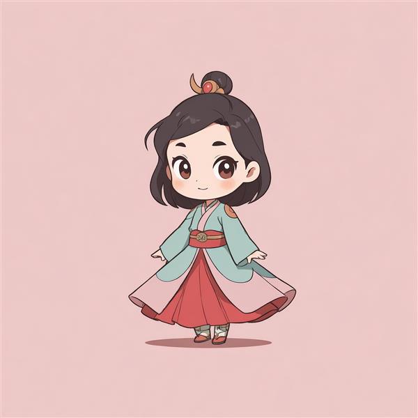 تصویر اورجینال مولان در لباس رسمی سبزآبی و قرمز برای استیکر دیواری