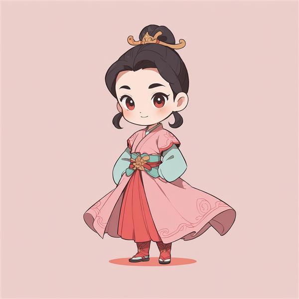 تصویر اورجینال مولان در لباس صورتی و سبز نعنایی برای چاپ عریض و محصولات هنری